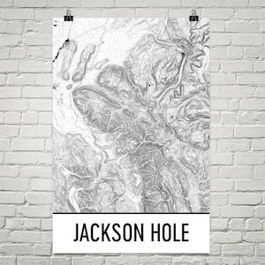 Jackson Hole Wyoming Print, Tetons, Grand Teton National Park, Jackson Hole Wyoming Print, carte topographique, les lignes de Contour, randonnée cadeau, Wyoming