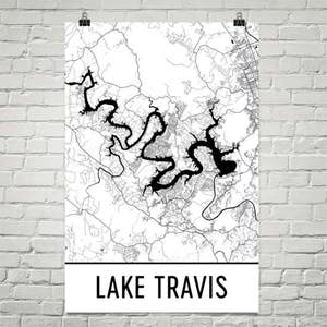 Lake Travis Texas, Austin Art, Austin Map, Lake Travis TX, Texas Art, Asutin Decor, Lake Map, Austin TX Lake, Texas Map, Austin Print