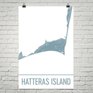 Cape Hatteras Karte, Cape Hatteras Kunst, Hatteras Island Print, Hatteras NC Poster, äußeren Banken Geschenke, Karte, Outer Banks, Hatteras Poster