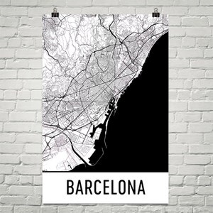 Barcelona Poster, Barcelona Map, Barcelona Print, Barcelona Art, Barcelona Spain Poster, Barcelona Wall Art, Map of Barcelona, Gift, Decor