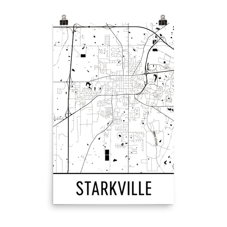 Starkville Map Starkville Art Starkville Print Starkville - Etsy