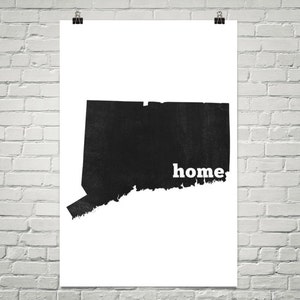 Connecticut Home, Map of Connecticut, Connecticut Print, Connecticut Map, Connecticut Art, Connecticut Gifts, Wall Art, Sign, Decor, Poster