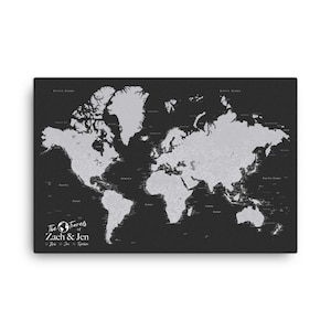 Personalisierte Abenteuer Karte, 2. Jahrestag Weltkarte, Geschenkkarte für Paare, die reisen lieben, 2. Jahrestag Baumwollkarte