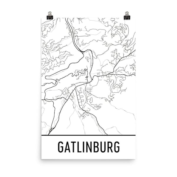 Gatlinburg Map, Gatlinburg Art, Gatlinburg Print, Gatlinburg TN Poster, Gatlinburg Wall Art, Map of Gatlinburg, Gatlinburg Gift, Decor, Map