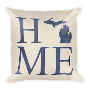Michigan Pillow, Michigan Gifts, Michigan Decor, Michigan Home, Michigan Throw Pillow, Michigan Art, Michigan Map, Michigan Made, Cushion