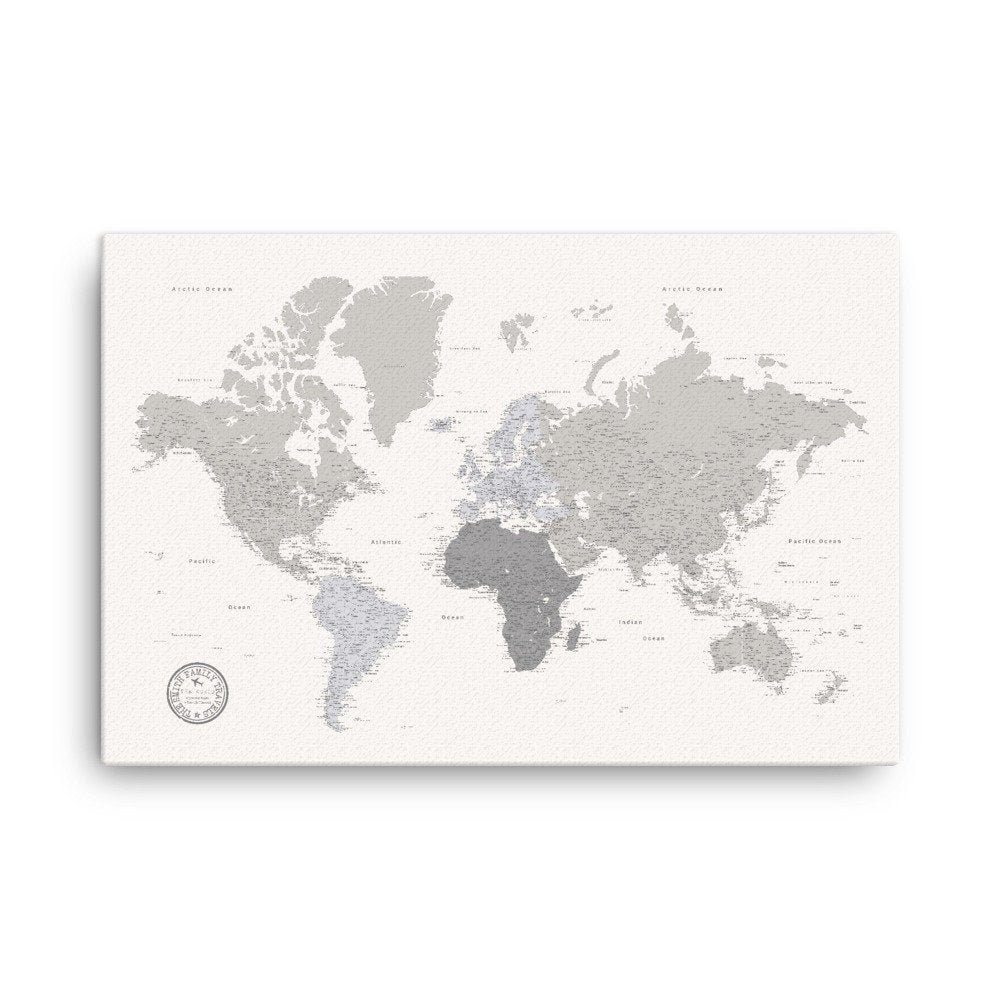 Custom Second Anniversary World Map, 2nd Anniversary Push Pin Map