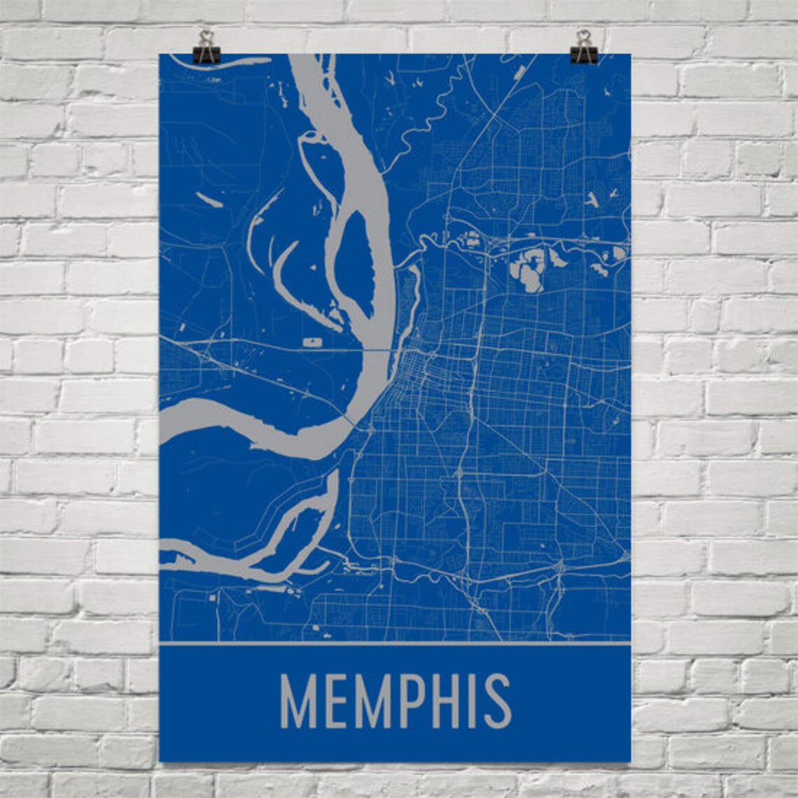 Memphis Map Memphis Art Memphis Print Memphis TN Poster Etsy