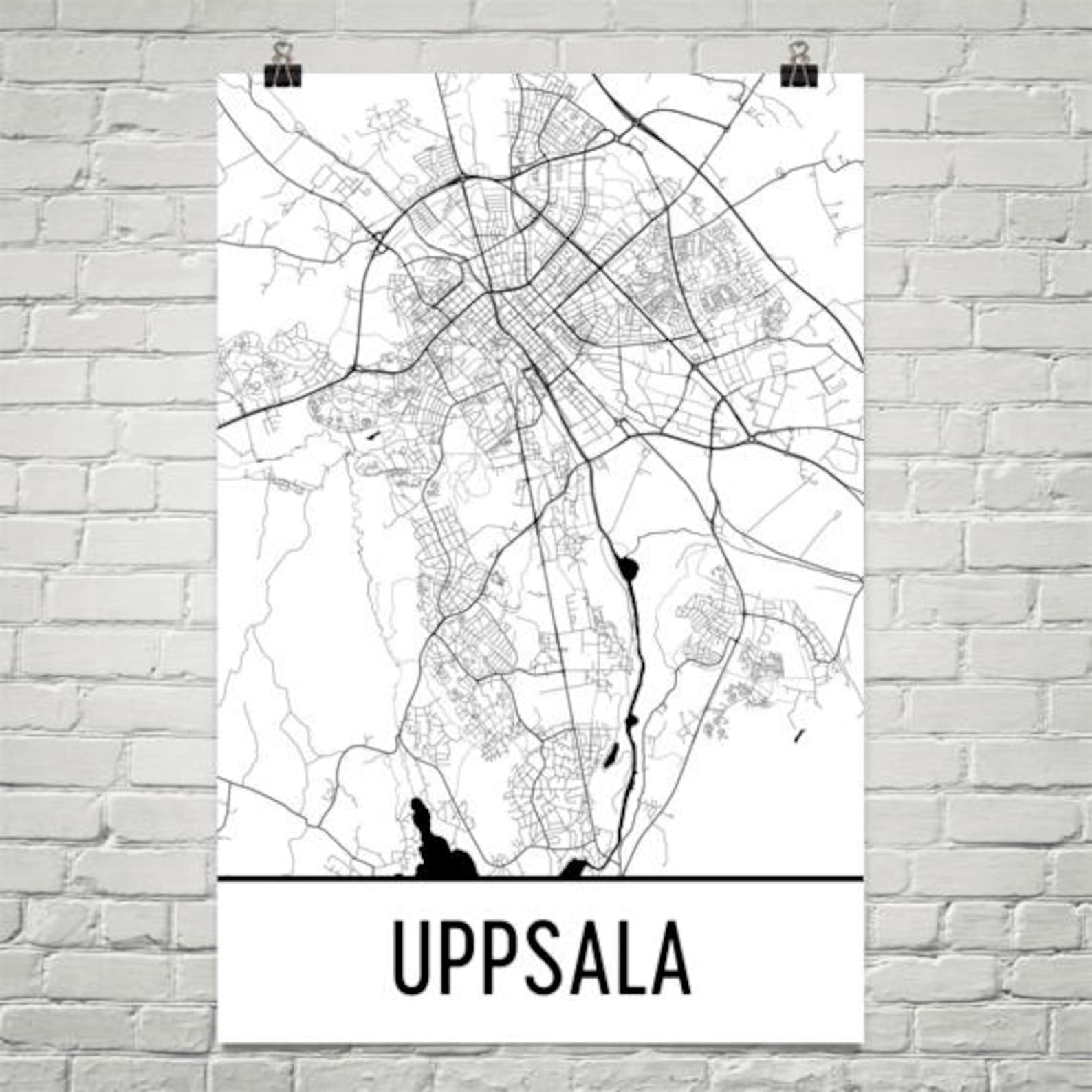 Uppsala Map Uppsala Art Uppsala Print Uppsala Poster | Etsy