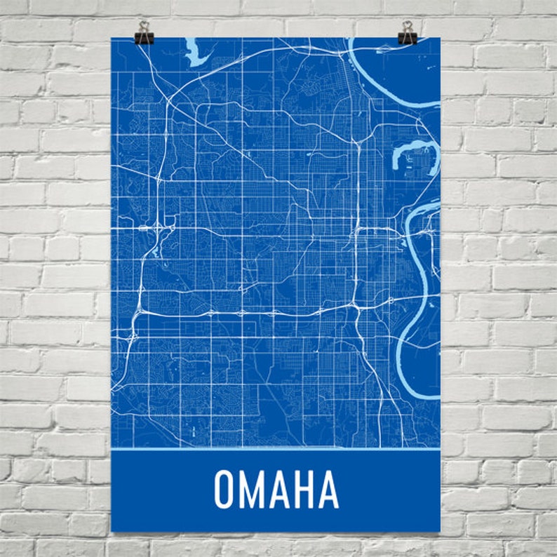 Omaha Map Omaha Art Omaha Print Omaha NE Poster Omaha Wall Etsy