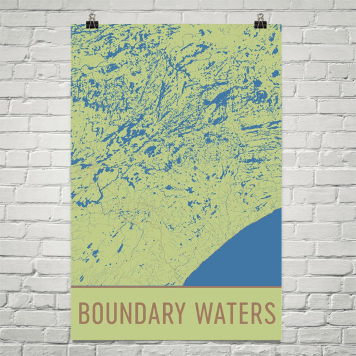 Boundary Waters Map Boundary Waters Art Boundary Waters Etsy