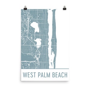 Carte de West Palm Beach, West Palm Beach Art, impression de West Palm Beach, West Palm Beach FL affiche, West Palm Beach Wall Art, cadeau, carte Art Print