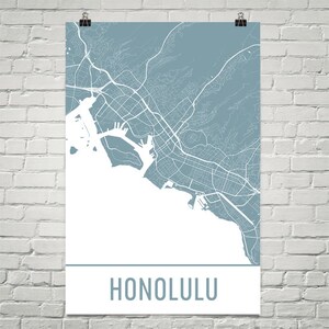 Honolulu Map, Honolulu Art, Honolulu Print, Honolulu HI Poster, Honolulu Wall Art, Honolulu Gift, Map of Honolulu, Honolulu Decor, Modern