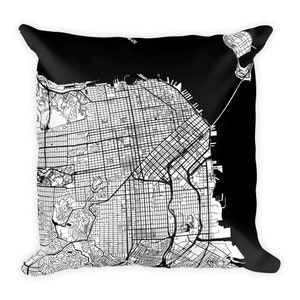 San Francisco Pillow, San Francisco Decor, San Francisco Throw Pillow, San Francisco Gift, Map, San Francisco Art, San Francisco CA image 2