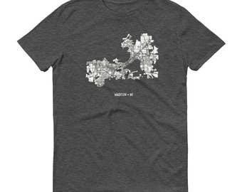 Madison WI Map T-Shirt: City Street Design