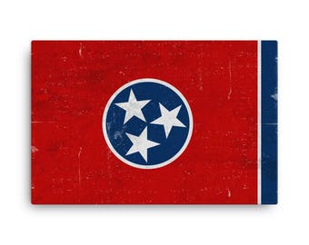 Arte en lienzo con la bandera de Tennessee: decoración de pared con orgullo estatal
