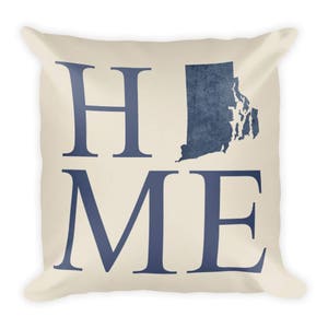 Rhode Island Pillow, Rhode Island Gifts, Rhode Island Decor, Rhode Island Home, Rhode Island Throw Pillow, Art, Map, Made, Cushion, State