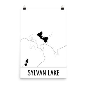 Sylvan Lake Dakota del Sur, Sylvan Lake SD, Sylvan Lake Map, South Dakota Map, Lake House Decor, Lake Map, Sylvan Lake Print, Sylvan Lake Art