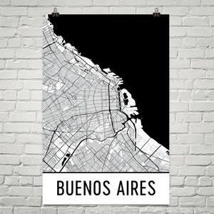 Buenos Aires Map, Buenos Aires Art, Buenos Aires Print, Buenos Aires Argentina Art Poster, Buenos Aires Wall Art, Buenos Aires Gift, Decor
