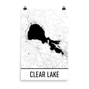 Clear Lake California, Clear Lake CA, Clear Lake Map, California Map, Lake Map, Clear Lake Art, California Art, California Lakes, Art Print