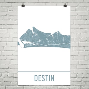 Destin Beach Map, Destin Art, Destin Print, Destin Beach FL Poster, Destin Beach Wall Art, Destin Beach Gift, Map of Destin, Decor, Art