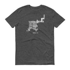Camiseta de Denver, Denver CO, Denver camiseta, regalo de Denver, Denver Tee, Denver Colorado, mapa mapa de camisa, Colorado, Denver Colorado, arte estado