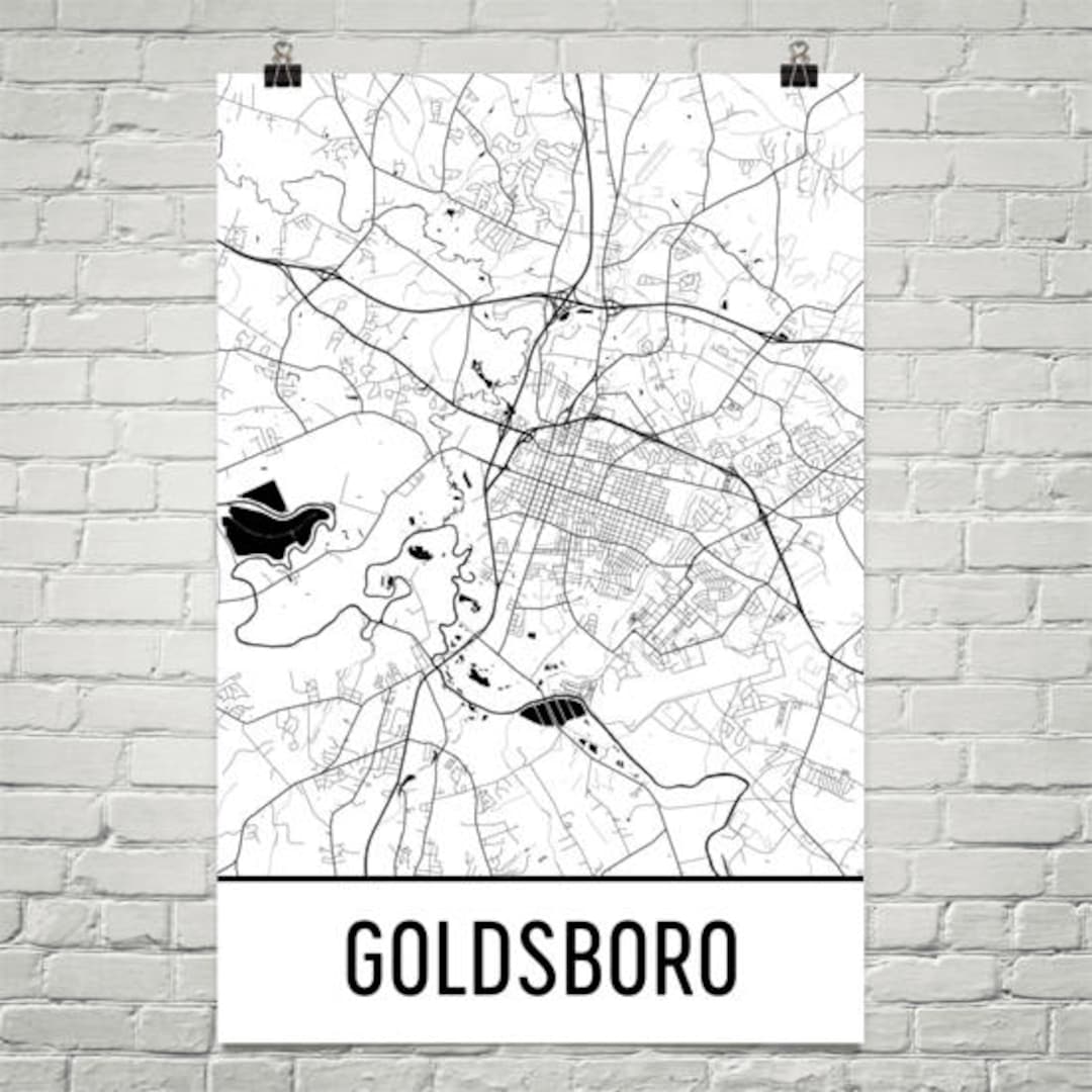 Goldsboro NC Map, Goldsboro Art, Goldsboro Print, Goldsboro Poster, Goldsboro Wall Art, Gift