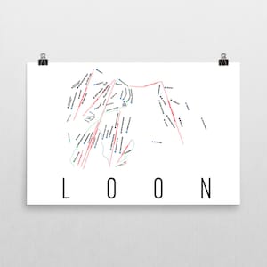 Loon Mountain Ski Mappa Art Art, New Hampshire, mappa di Loon Mountain Trail, Ski Resort, New Hampshire mappa, regali per gli sciatori, sci alpino