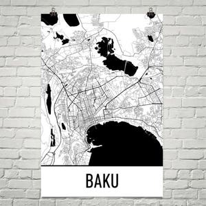 Baku Map, Baku Art, Baku Print, Baku Azerbaijan Poster, Baku Wall Art, Azerbaijan Gifts, Map of Azerbaijan, Azerbaijan Poster, Decor
