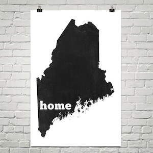 Maine Home, Map of Maine, Maine Print, Maine Gifts, Maine Art, Maine Map, Maine Decor, Maine Wall Art, Maine Made, Maine Poster, Map Art