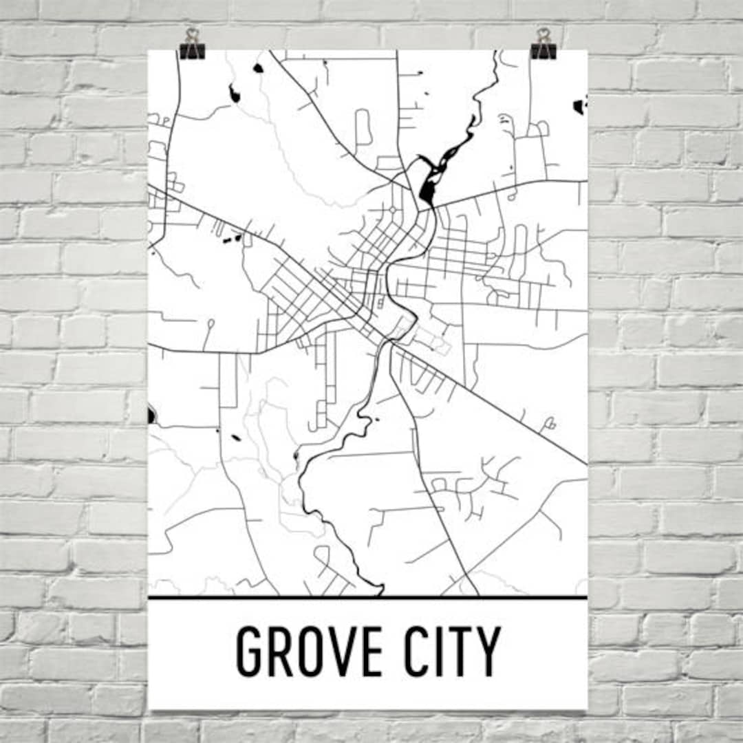 Grove City Map, Grove City Art, Grove City Print, Grove City PA Poster