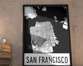 San Francisco Street Map Art Print: Modern City Decor