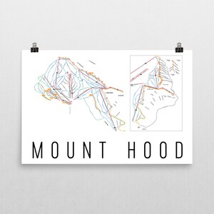 Mount Hood Ski Map Art, Mt Hood Art, Mt Hood Oregon, Mount Hood Trail Map, Oregon Art, Oregon Gifts, Oregon Print, Oregon Wall Art, Oregon