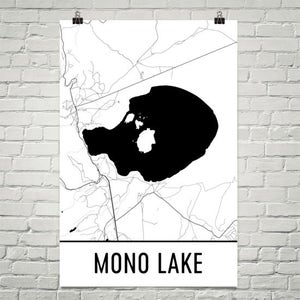 Mono Lake California, Mono Lake CA, Mono Lake Map, California Map, Lake Map, Mono Lake Art, California Art, California Lakes, Art Print image 1