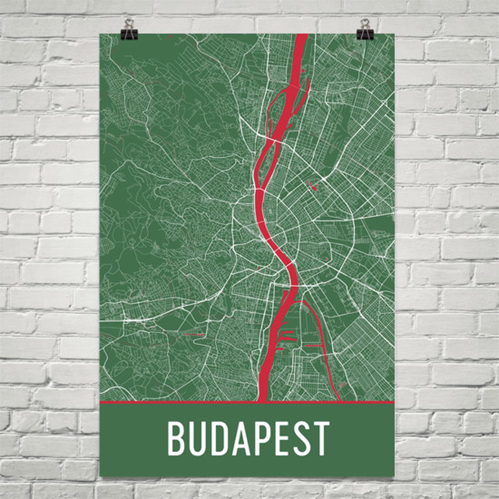Budapest Map Budapest Poster Budapest Art Print Budapest Etsy