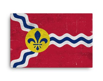 St. Louis Flag Art: Canvas Print or STL Poster