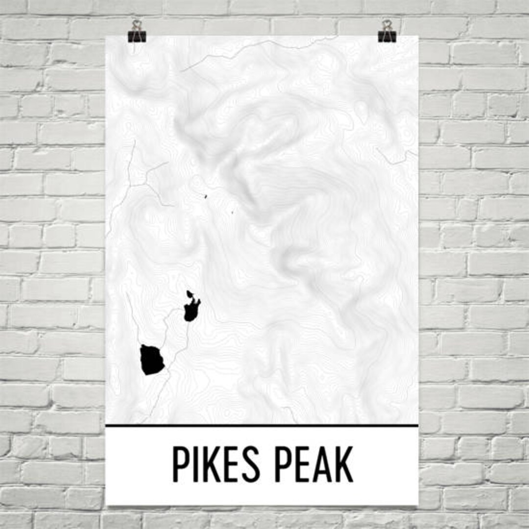 Pikes Peak Topographic Map Print, Colorado 14er Art - Etsy