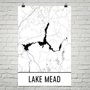 Lake Mead Arizona, Lake Mead Nevada, Boulder Dam Karte, Hoover Dam Dekor, See Karte, Mead See Kunst, Kunst, Cottage-Dekor, Hoover Dam NV und AZ