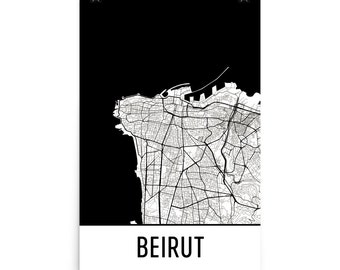 Beirut Map, Beirut Art, Beirut Print, Beirut Lebanon Poster, Beirut Wall Art, Map of Beirut, Beirut Poster, Beirut Gift, Lebanon Print