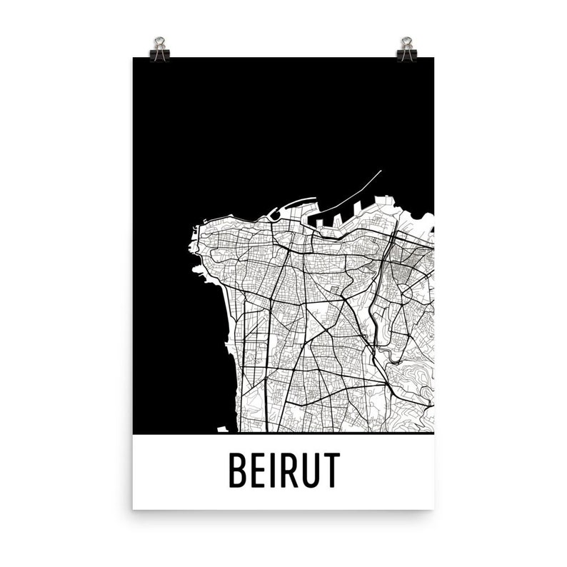 Beirut Map, Beirut Art, Beirut Print, Beirut Lebanon Poster, Beirut Wall Art, Map of Beirut, Beirut Poster, Beirut Gift, Lebanon Print image 1