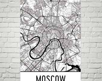 Moscow Map, Moscow Art, Moscow Print, Moscow Russia Poster, Moscow Wall Art, Moscow Gift, Map of Moscow, Moscow Decor, Modern, Art Print