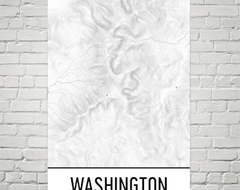 Mount Washington Topographic Map Print: New Hampshire Mountain Art