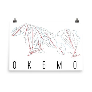 Okemo Mountain Ski kaart kunst, Okemo Vermont Ski Vermont, hoogteweg van de Okemo kaart, Vermont kunst, Vermont kaart, Vermont geschenken, Vermont afdrukken