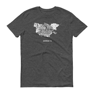 Chemise Amsterdam, Amsterdam Pays-Bas, Amsterdam TShirt, Amsterdam cadeau, carte de Amsterdam, Amsterdam Tee, Pays-Bas carte chemise, Pays-Bas