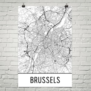 Mapa de mapa de Bruselas, Bruselas arte, impresión de Bruselas, Bruselas Bélgica cartel, arte de pared de Bruselas, regalo de Bruselas, de Bruselas, Bruselas decoración, arte