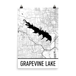 Grapevine Lake Texas, Grapevine Lake TX, Grapevine Lake Map, Texas Map, Lake Map, Grapevine Lake Art, TX Art, Lake Sign, Texas Lake Art