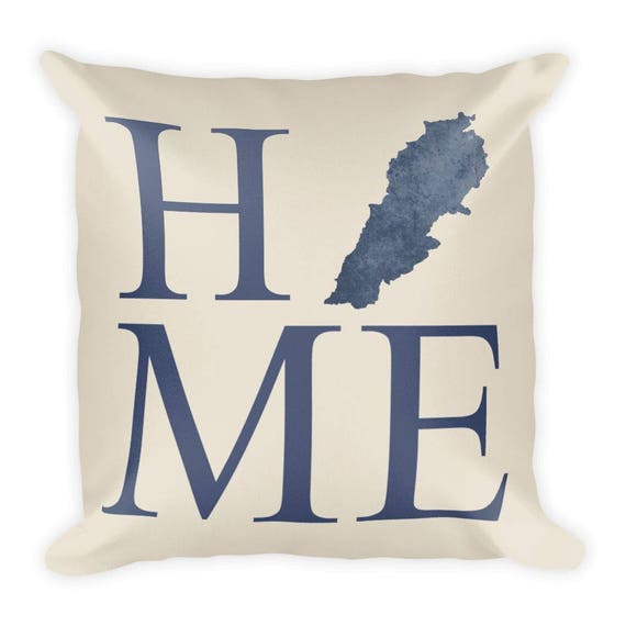 Lebanon Map Pillow, Lebanese Home Decor, USA Made