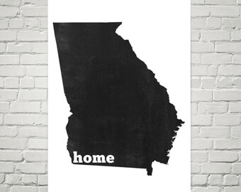 Impresión artística del mapa de Georgia: decoración moderna para el hogar, hecha en EE. UU.