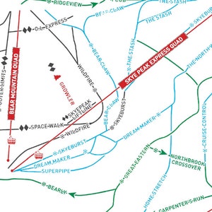 Killington Resort Ski Map Art, Killington Vermont, Ski Vermont ...