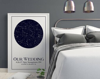 Custom Star Map Print, Wedding Anniversary Gift