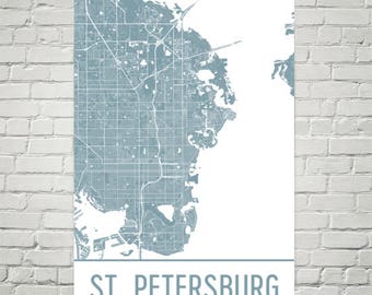 St. Petersburg Florida Map Art Print: Modern Cityscape Poster